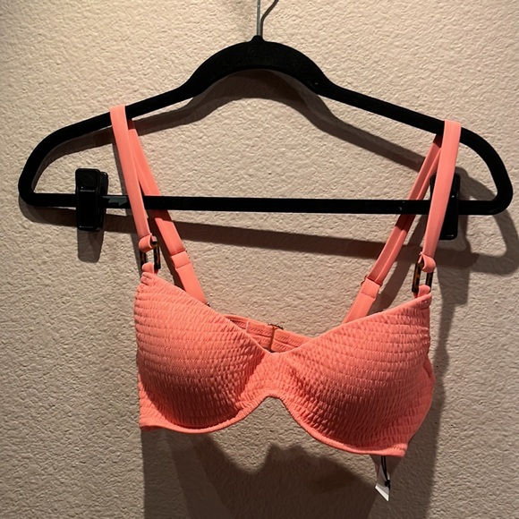 New Shade & Shore Pink Bikini Top Size 32B NEW NWT - Picture 3 of 9
